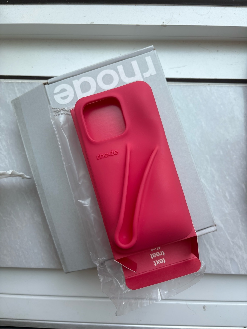 RHODE Hot Pink Silicone iPhone Case with Raised Design